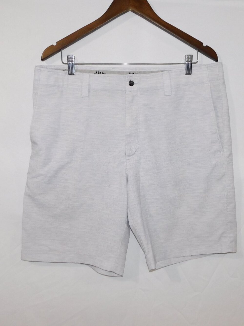 Callaway Golf Heather Gray Flat Front Chino 9" Performance  Shorts Men 36